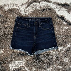 American Eagle Outfitters Women's Deep Indigo High Rise Jean Shorts